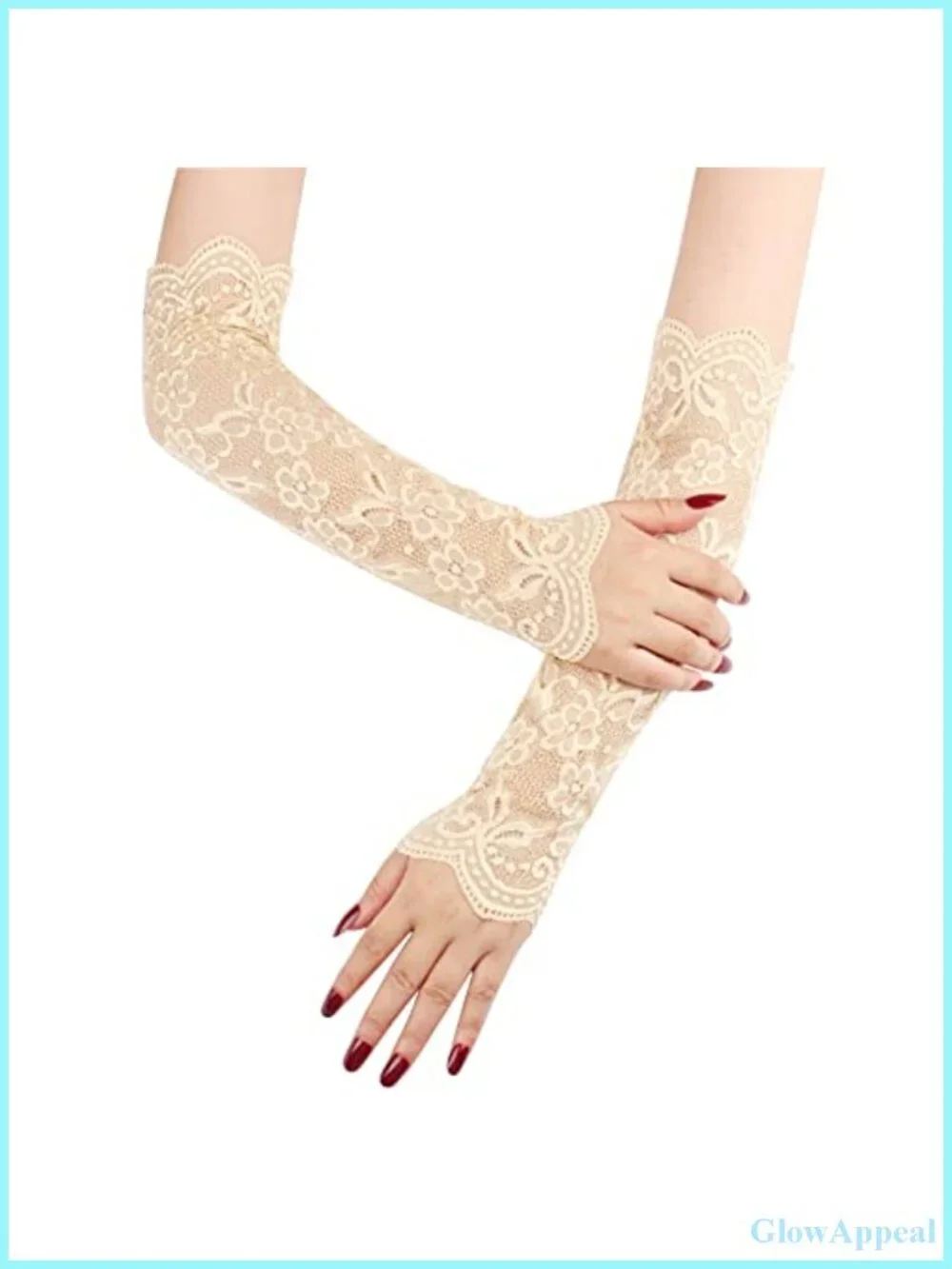 Elegant Lace Arm Sleeves Elbow Length Women's Gloves